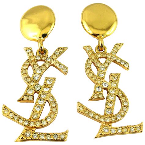 ysl gold earrings|ysl earrings for sale.